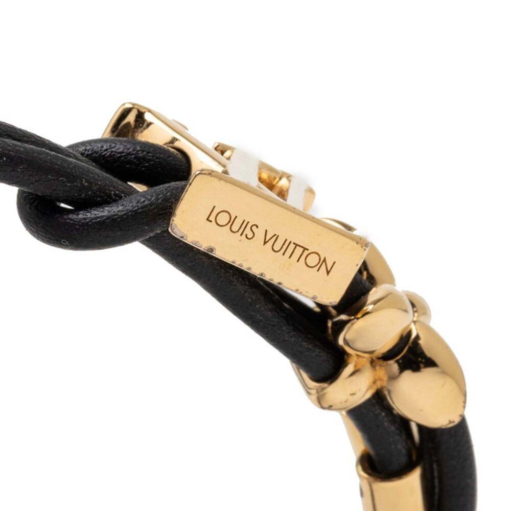 LOUIS VUITTON Black Monogram Leather Charm Bracelet - Picture 4 of 5